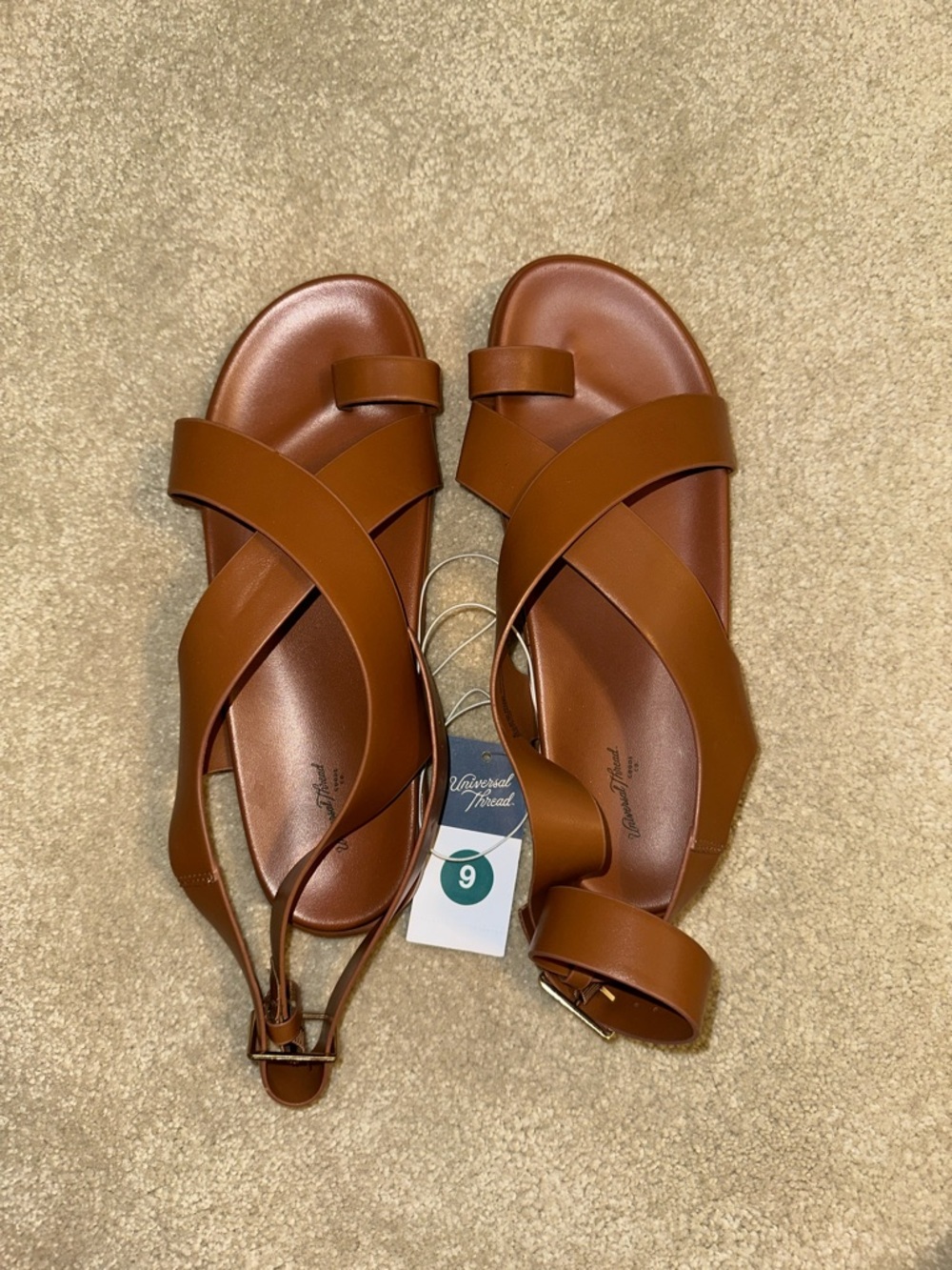 Universal Thread Women's Brown Crisscross Slingback Sandals
